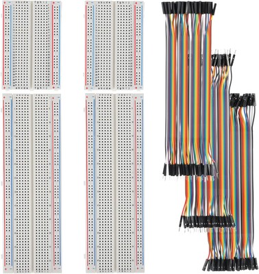 Breadboard and Jumper Wires Kit Include 830 Tie Points 400 Black 