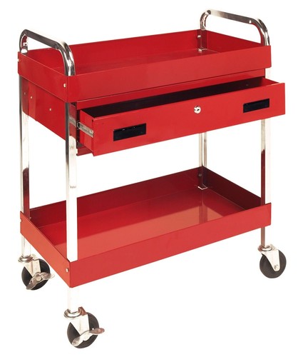 Performance Tool W54004 Two Shelf Utility Cart w/Drawer