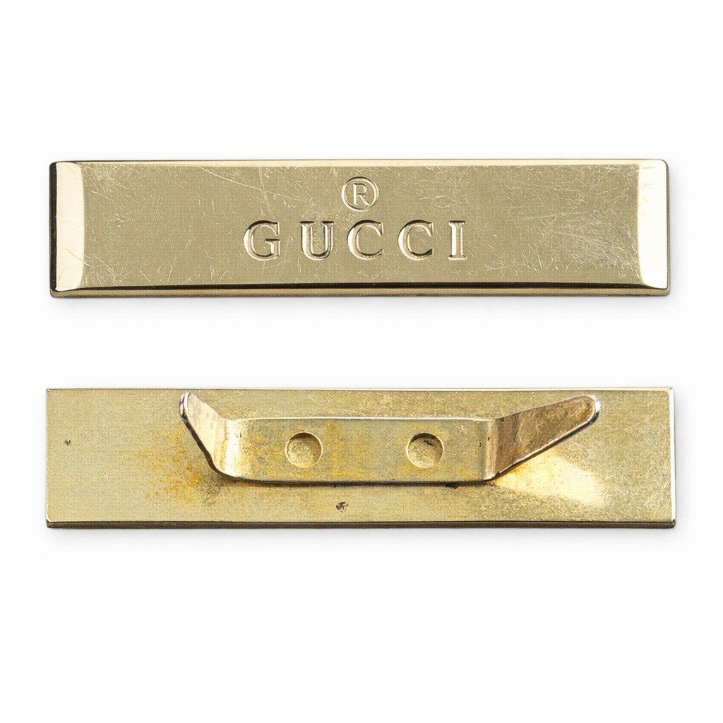Gucci Gold Tone GUCCI Logo Metal Emblem Plate Replacement Hardware