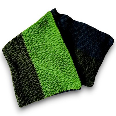 Hand Crocheted Blanket Baby Lap Afghan Dark Bright Greens Blue 36''x28'' NWOT