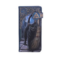 Image of Nemesis Now Embossed Purse - A Brush With Magick Black Cat Gothic Wiccan Wallet