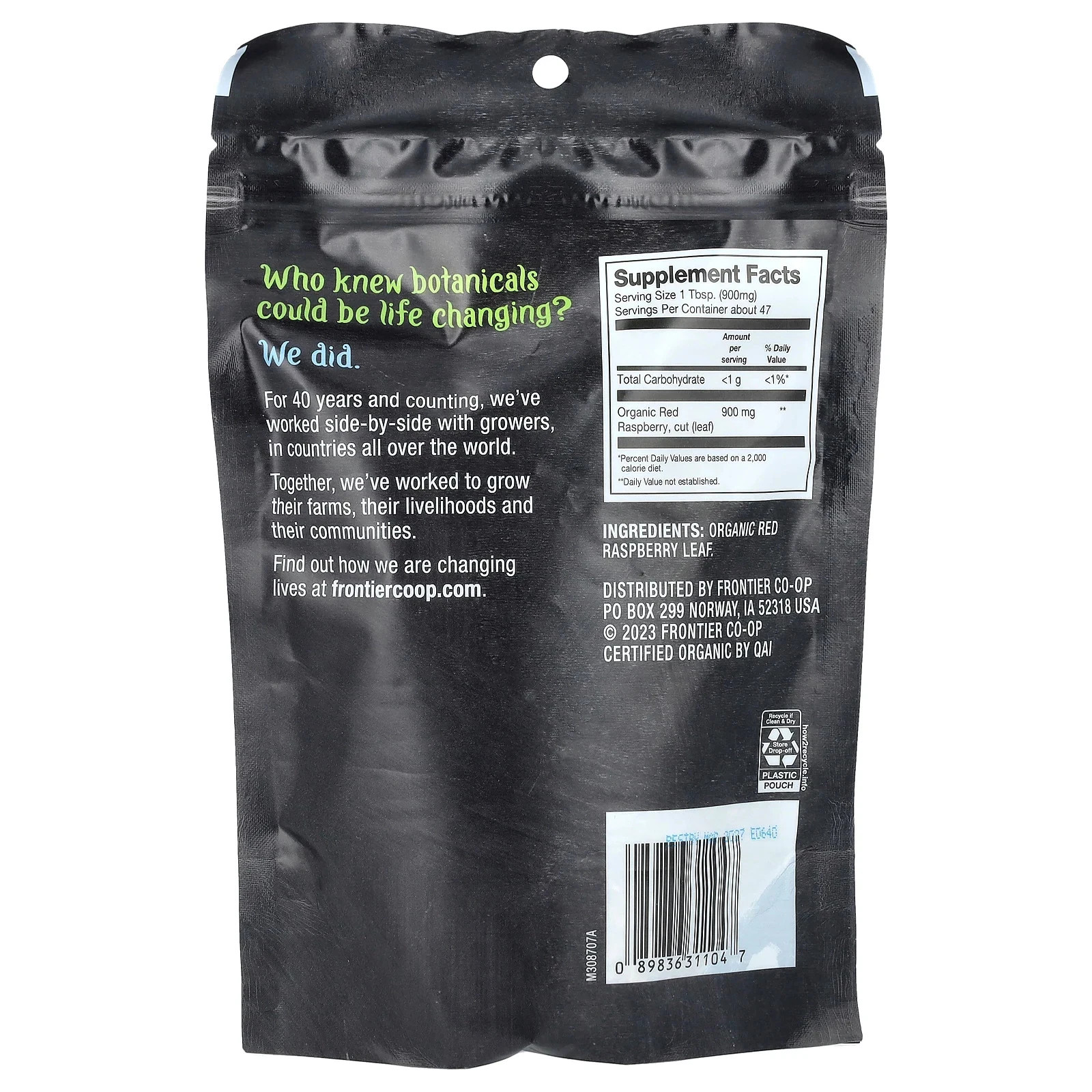 Frontier Co Op Organic Red Raspberry Leaf Tea Caffeine Free 148 Ounce Reseala...