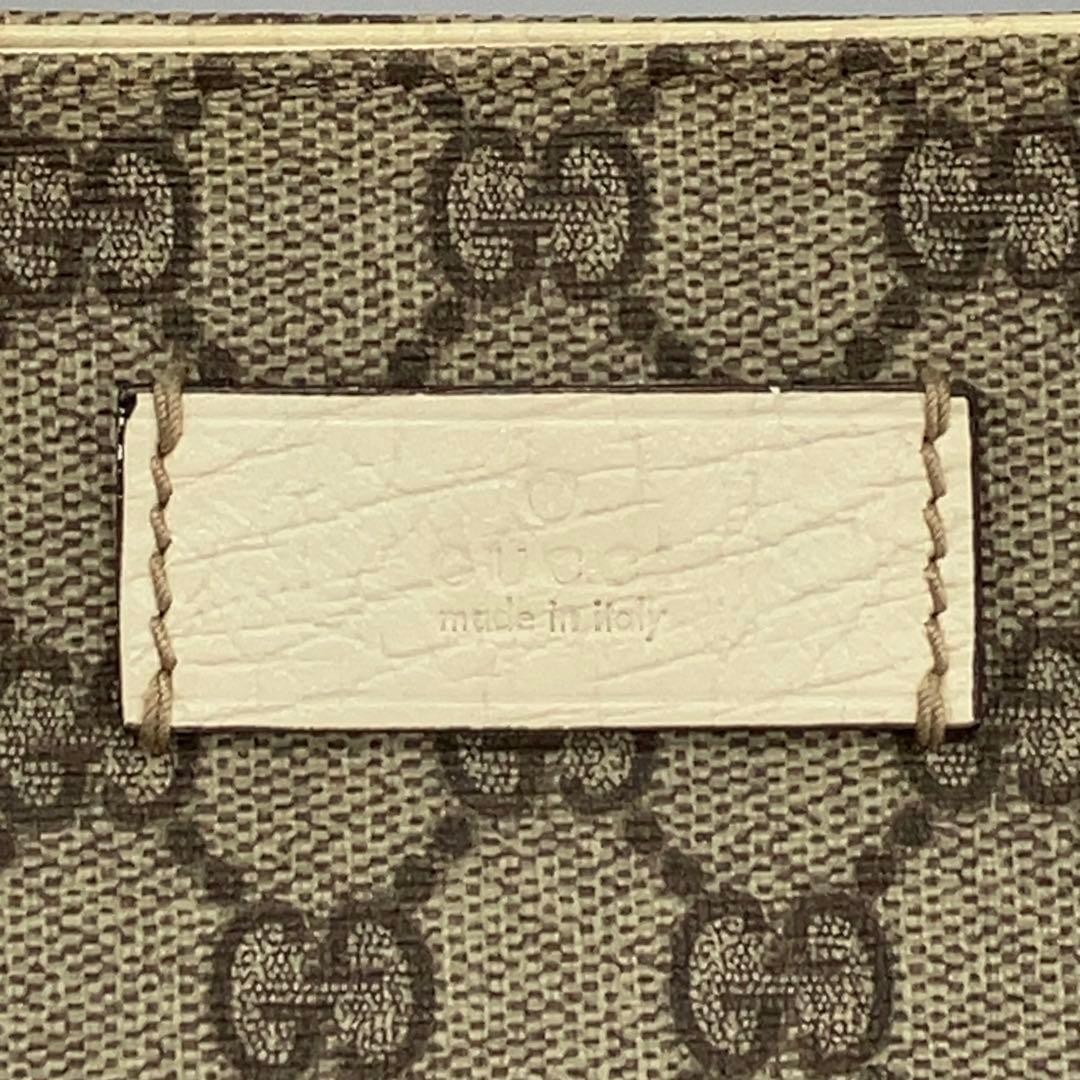 GUCCI GG Supreme Canvas Tote Bag Beige Leather Handle A4 Storage Pre-owned thumbnail 3