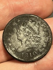 1810 Classic Head Large Cent One Penny- VF/XF Details