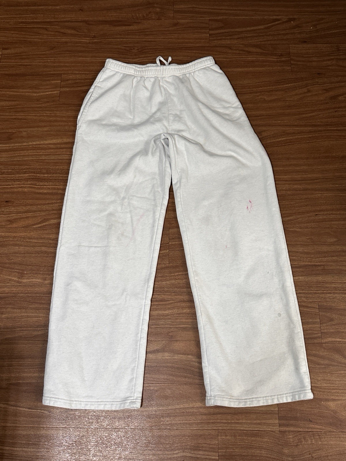 Brandy Melville Women Pants Sweatpants Joggers wide leg Beige OS *Stains