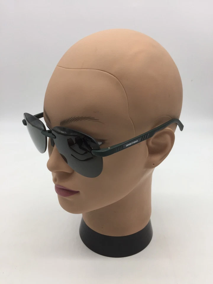 Gafas de sol de diseñador Emporio Armani verde mate 63-14-150 lentes grises Foto 4 de 4