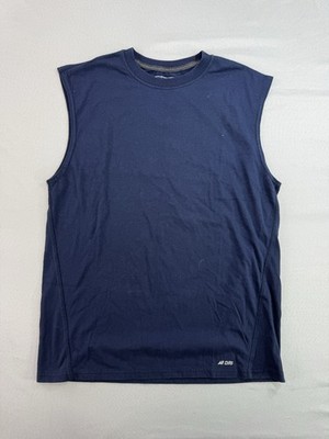 Athletech Men s Small Solid Navy Blue Sleeveless Crew Neck Athletic Shirt ATDRI