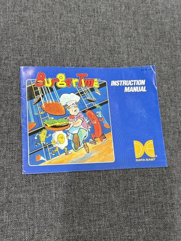 BURGER TIME Authentic Original NES Nintendo Manual Only Instruction Booklet