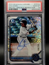 2022 Bowman Chrome Ian Lewis Speckle Refractor  RC 098/299 PSA 10
