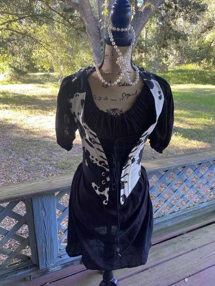 Лиф из саржи эпохи Возрождения для фиксации талии 25 дюймов на талии - Изображение 3 из 4