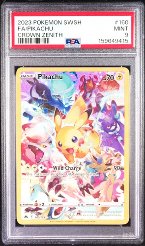 2023 POKEMON SWORD & SHIELD CROWN ZENITH #160 FULL ART/PIKACHU PSA 9