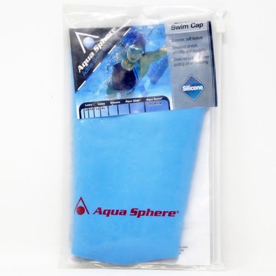 Aqua Sphere Fashion Swim Cap, Light Blue / Orange - 230830, Brand New!!