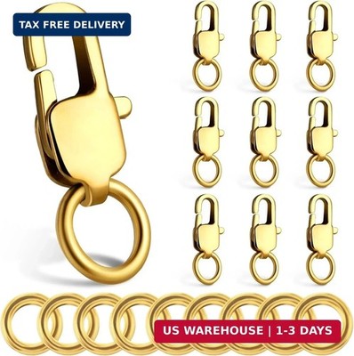 10pcs/Set 14K Solid Yellow Gold Jewelry Lobster Clasp Bead Open Jump