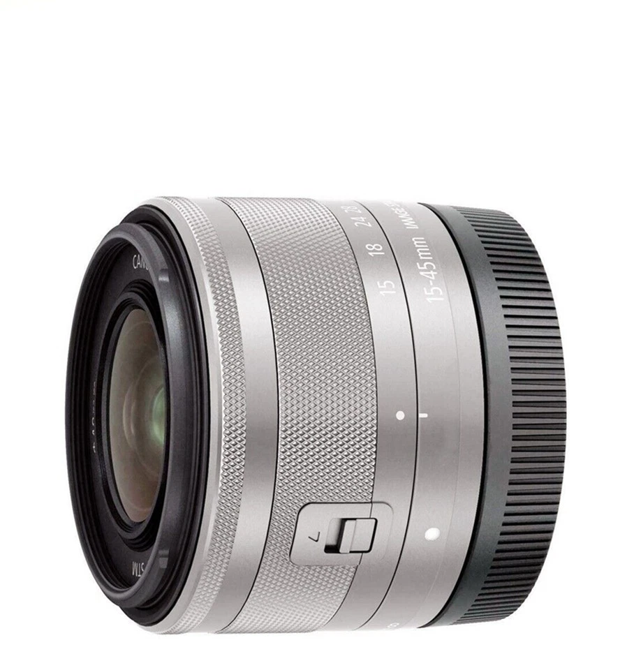 Lente zoom Canon EF-M 15-45 mm f/3,5-6,3 IS STM plateada para Canon EOS M2 M10 M100 Foto 3 de 4