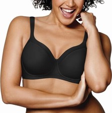 NWT Playtex Sz 38D Secrets Shapes Supports Balconette Wirefree Bra US4824 Black