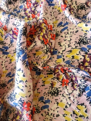 4.7 Yd x 27" VTG (1950s) European Cotton Fabric Colorful Abstract Floral Сhintz - Picture 12 of 12