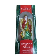 Santa's Best European Style Glass Christmas  Angel Ornament