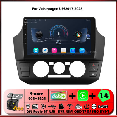 9''Android 14 Autoradio Carplay GPS Navigation Stereo DAB For VW UP! UP 2017-2023