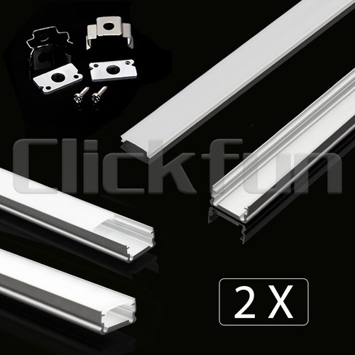 2/4/6X 1M Alloy Channel Aluminum Bar With Frosted Cover For LED Strip Light Home - Picture 7 of 9