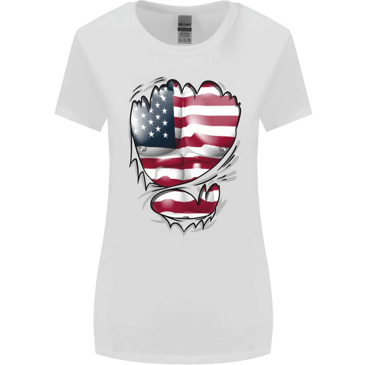 T shirt bandiera americana donna top