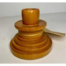 Apple John Handcrafted Wooden  Candle Stick 3"