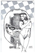 Titan Comics GUN HONEY BLOOD FOR BLOOD #1 Cover H 1:5 B&W Linsner variant