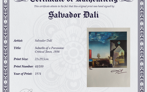 Dalí Hand Signed Original Lithograph Print Certificate and Appraisal▪︎% - Picture 7 of 12