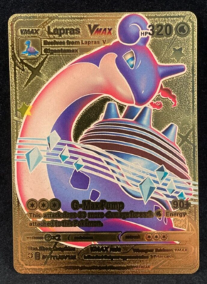 Pokémon - Lapras VMAX - G-Max Pump - Gold Foil - Fan Art - Card