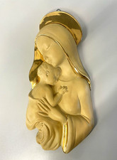 SCULTURA BASSORILIEVO CERAMICA Zaccagnini MADONNA GESU' BAMBINO MARIA NATIVITA'
