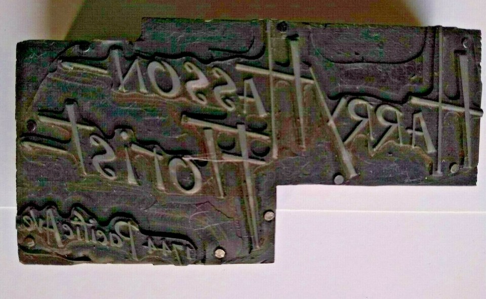 Harry Hasson Florist Printer Block Ink Stamp Letter Press Vintage