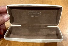 AUTH COACH WHITE CLAM/HARD EYE GLASS CASE FOR GLASSES, NOT SUNGLASSES