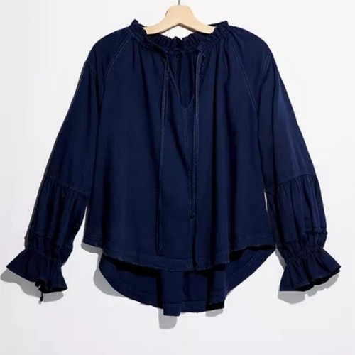 Free People Dark Alpine Denim Top - S 