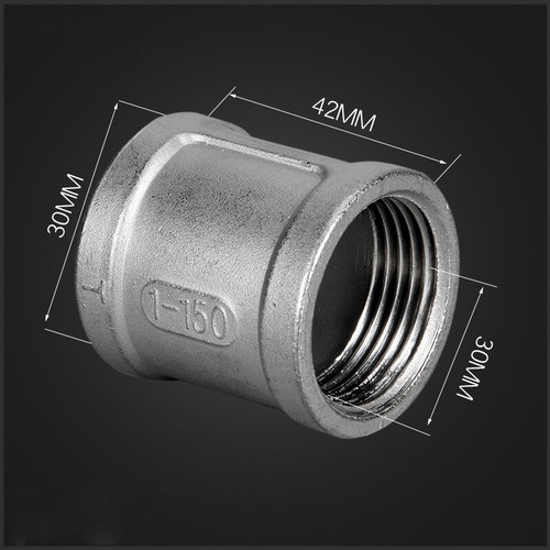 1/4" - 1" BSP Thread Coupler Female Reducer Connector 304 Stainless Steel Pipe - Picture 9 of 12