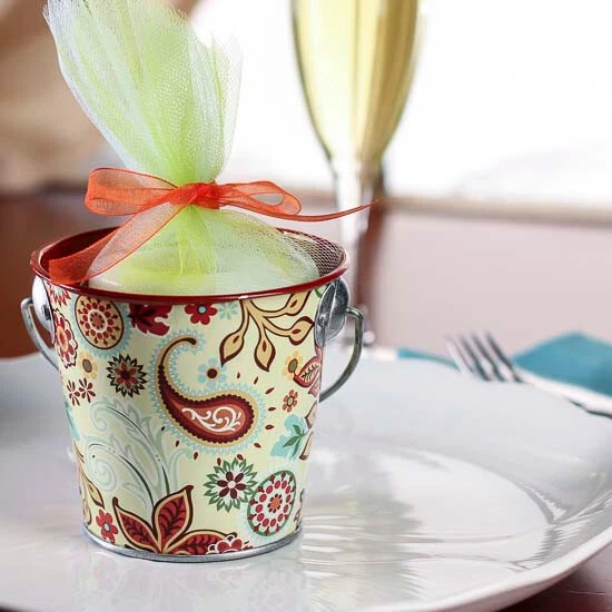 Lote a granel de 10 cubos de metal de 3-1/2" de inspiración retro floral y cachemira Foto 4 de 4