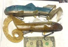 2 ct. GIANT soft plastic jerkbaits Swimbaits Castaic musky pike lures Muskie