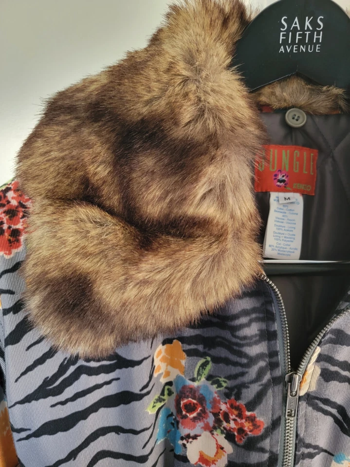 Flor de lepardo vintage para mujer KENZO Jungle con ribete de piel sintética - mediana Foto 3 de 4