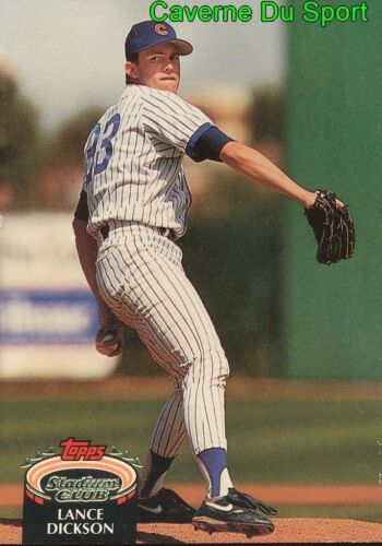 836  LANCE DICKSON  CHICAGO CUBS TOPPS BASEBALL CARD STADIUM CLUB 1992 - Picture 1 of 2