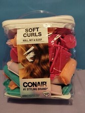 Conair Foam Hair Rollers Set of 48 Soft Bouncy Curls for Sleep Neon Curlers Clip