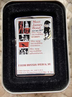 1995 Vintage Extremely Rare Set of 8 James Bond Zippo 1995 Vintage Extremely Rare Set of 8 James Bond Zippo