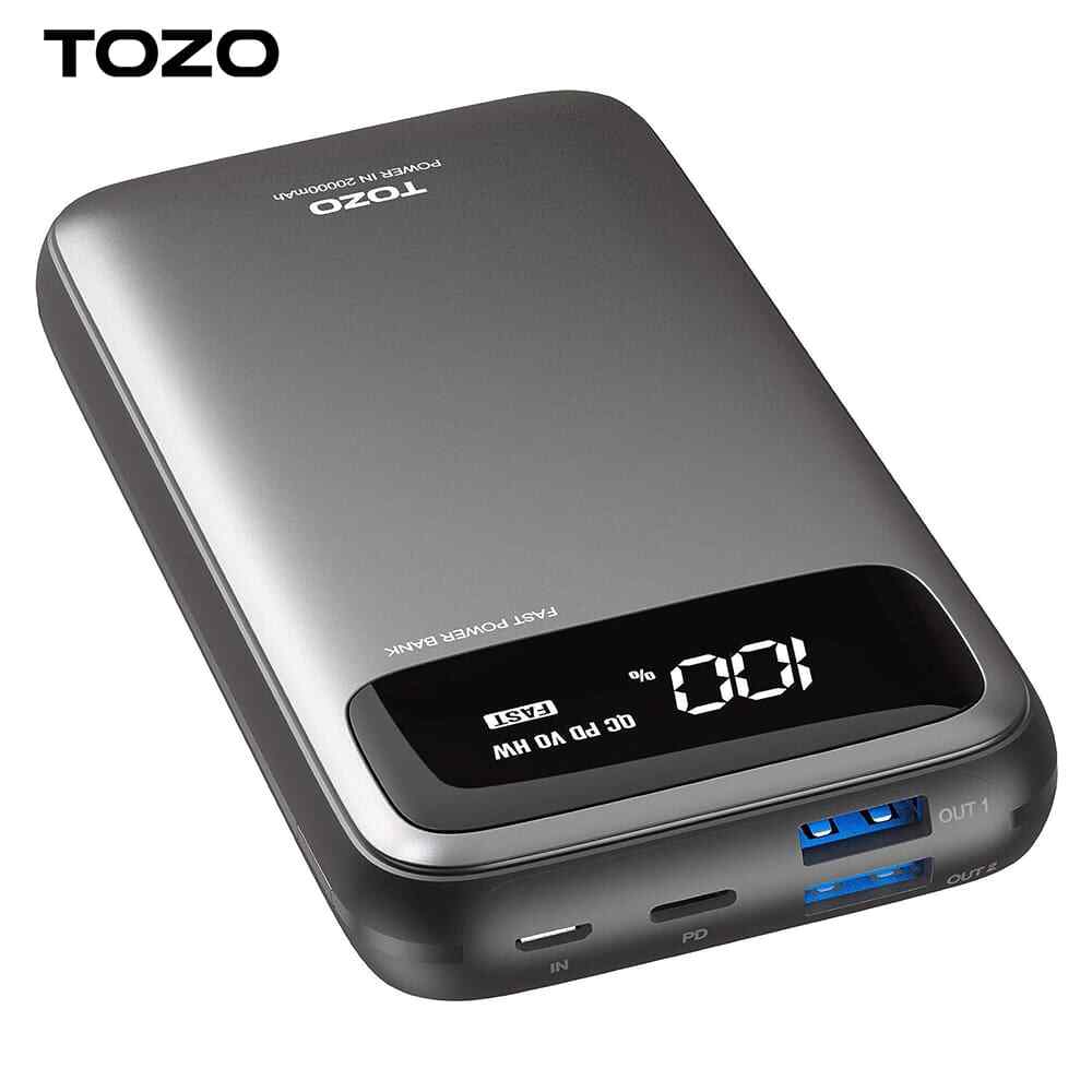 20000mAh Fast Charging Power Bank with Digital Display for On-the-Go