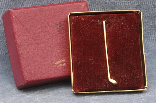 VINTAGE SWANK "SWANK KLIP" GOLF CLUB TIE CLASP IN BOX - FREE USA SHIPPING - Picture 2 of 4