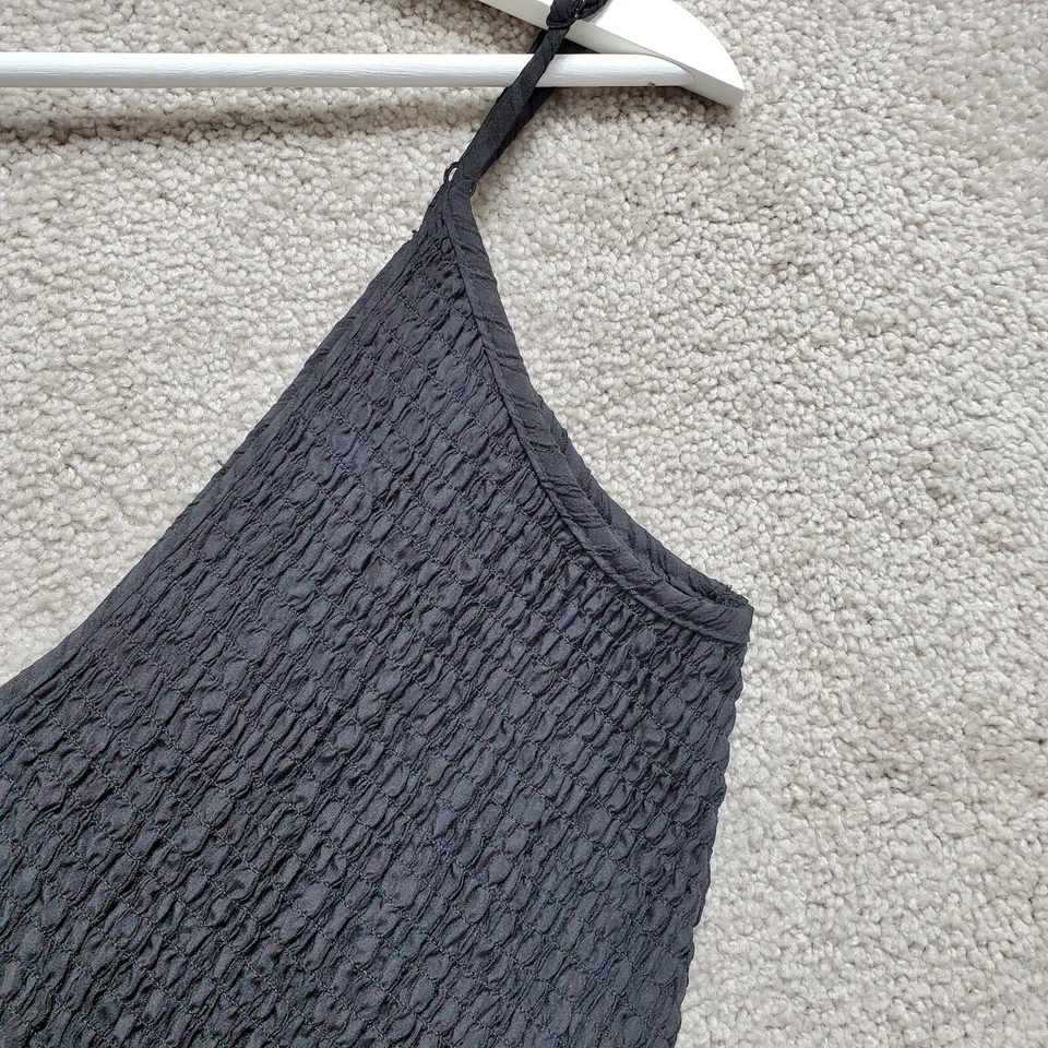 Asos Design Mini Fit & Flare Dress Women's M Black Stretch Smocked Whimsy Goth - Image 4 of 4