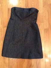 D&G Dolce & Gabbana black strapless brocade bustier dress size 40