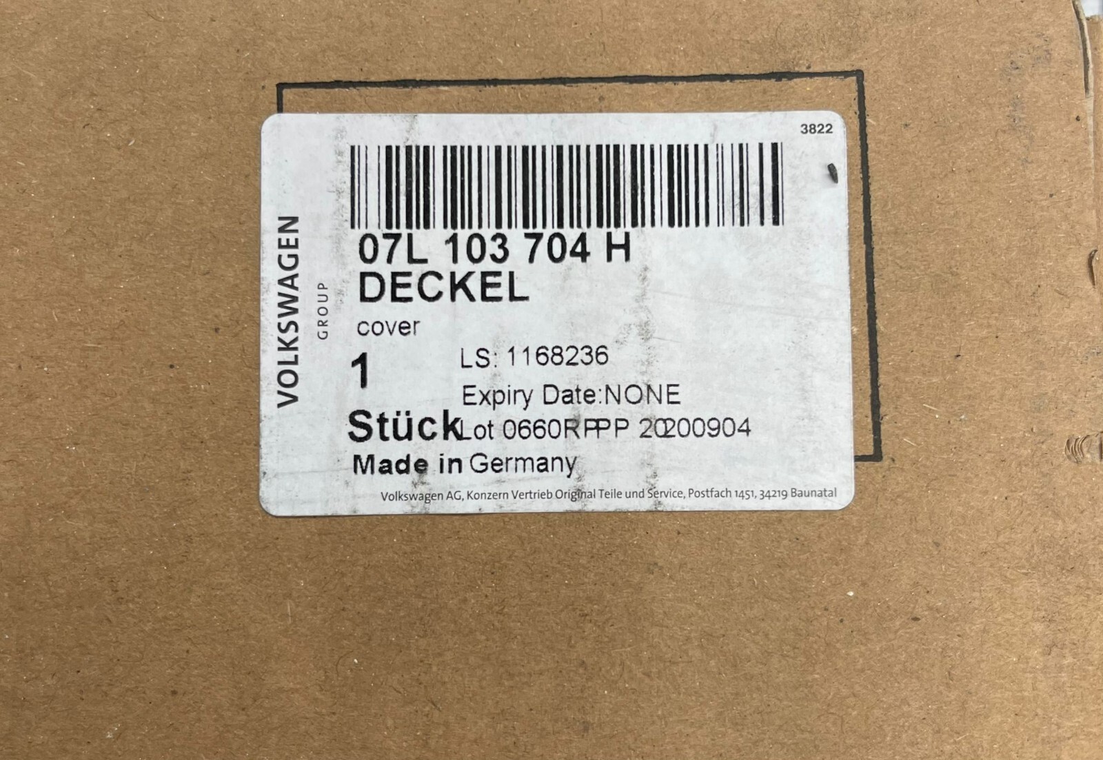 Lamborghini Cover OEM 07L103704H