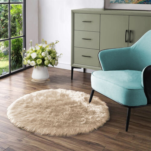 Latepis Faux Fur Sheepskin Area Rugs Soft Shaggy Carpet for Living Room Bedroom - Picture 189 of 219