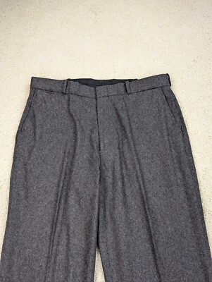 Wool Flannel Pants Mens 38x26 Gray Polo Ralph Lauren Vintage