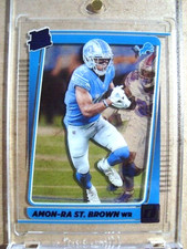 2021 Amon-Ra St. Brown Clearly Donruss Rated Rookie Purple RC MINT 🔥🔥🔥