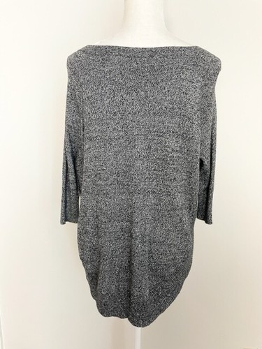 Maglione tunica donna Express maglia taglia XS nero bianco collo barca orlo tondo - Foto 7 di 11