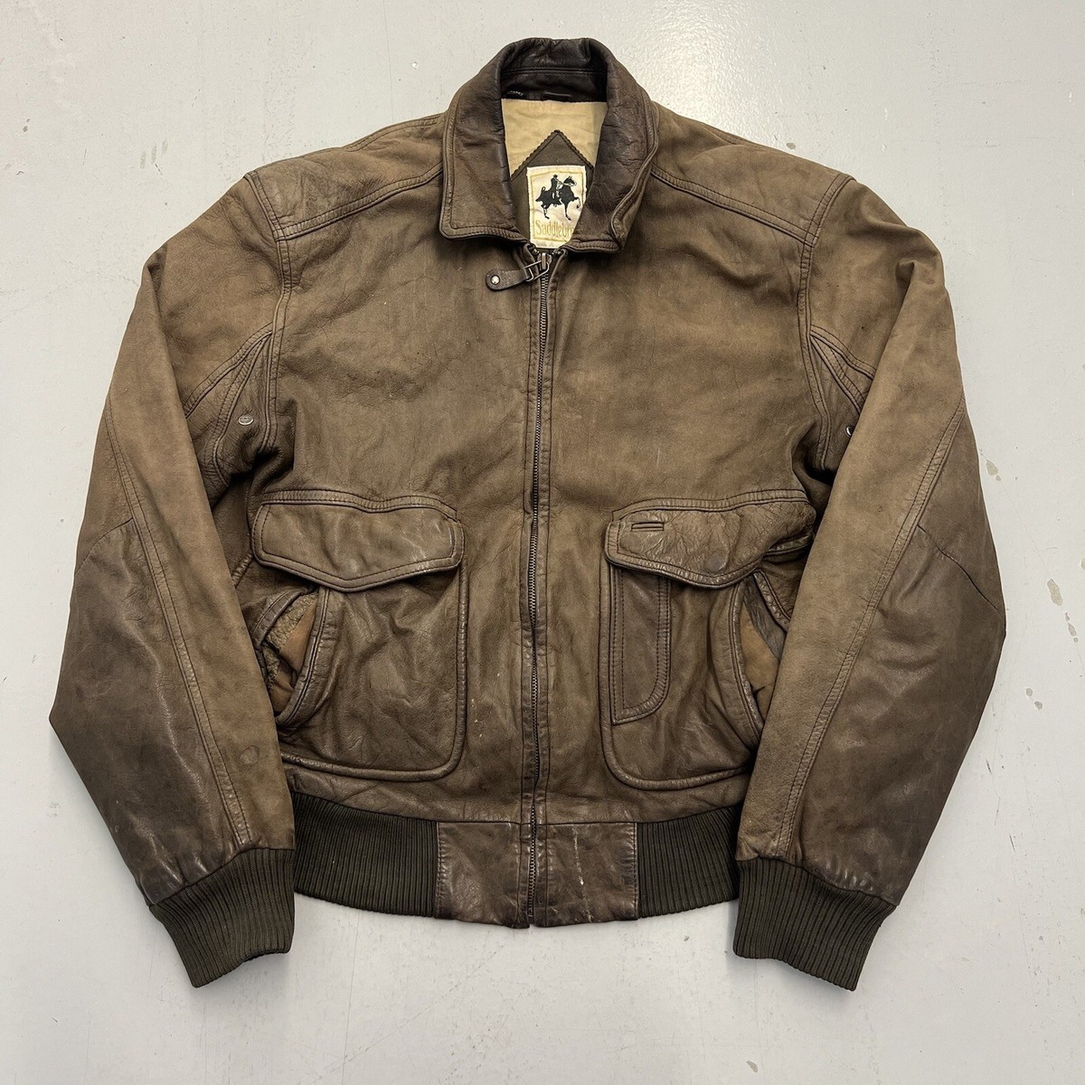 Vintage 90s Saddlebred Leather Jacket Brown Suede Bomber Vintage 90s Saddlebred Leather Jacket Brown Suede Bomber