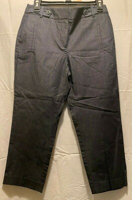 Ann Taylor Loft Curvy Crop Light Weight Denim Navy Blue Dressy Jean Pant Trouser